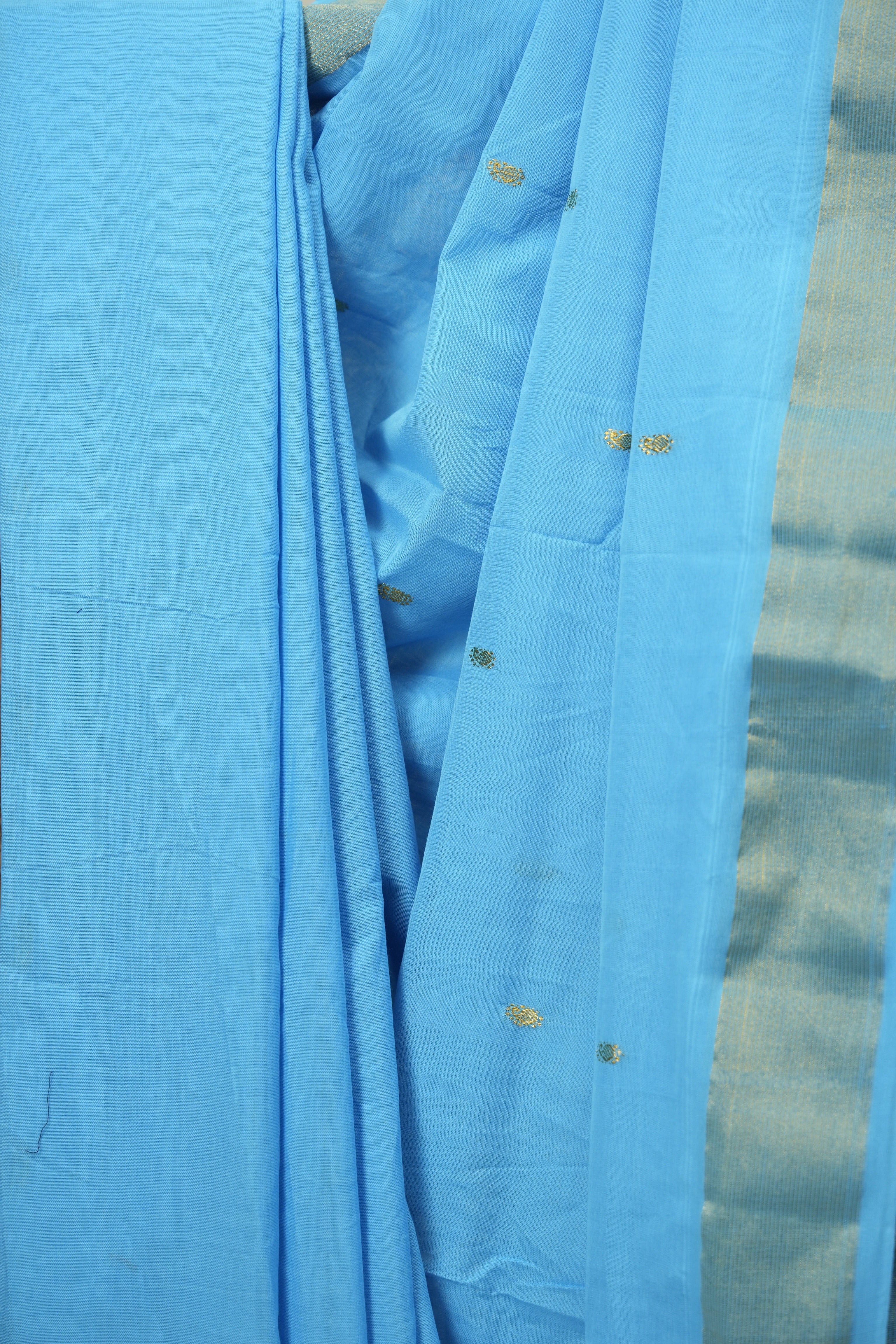Blue Cotton Paithani Saree - SRBCPS819