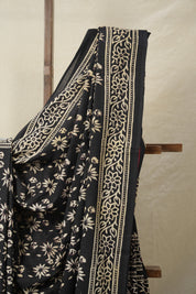 Black HBP Cotton Saree - SRBCS3069