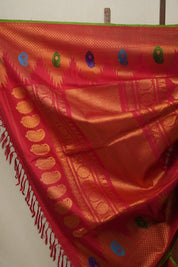 Red Gadwal Silk Saree - SRRGSS376