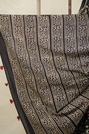 Black HBP Cotton Saree - SRBCS3069