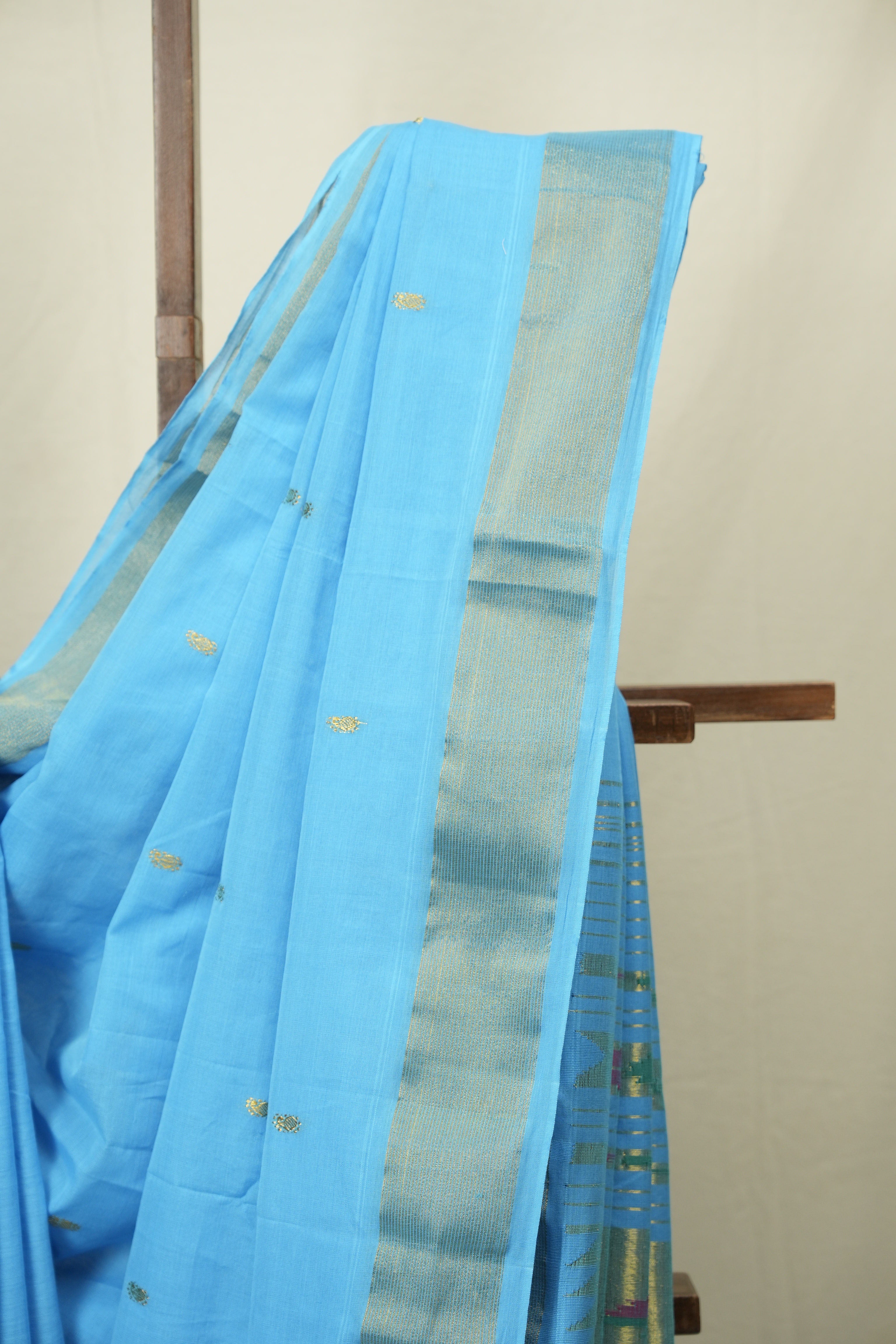 Blue Cotton Paithani Saree - SRBCPS819