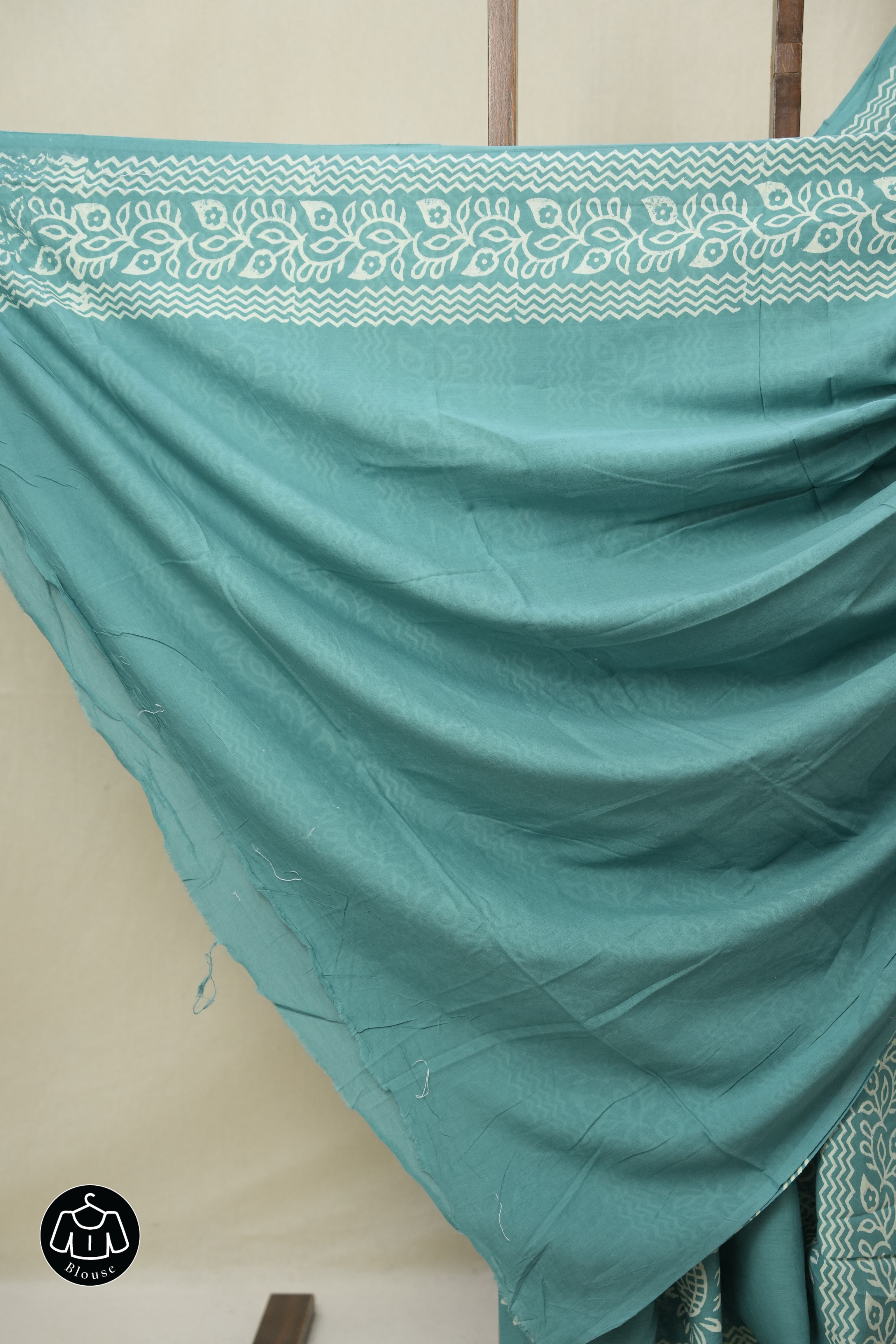 Aqua Green HBP Cotton Saree - SRAGCS3238