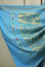 Blue Cotton Paithani Saree - SRBCPS819
