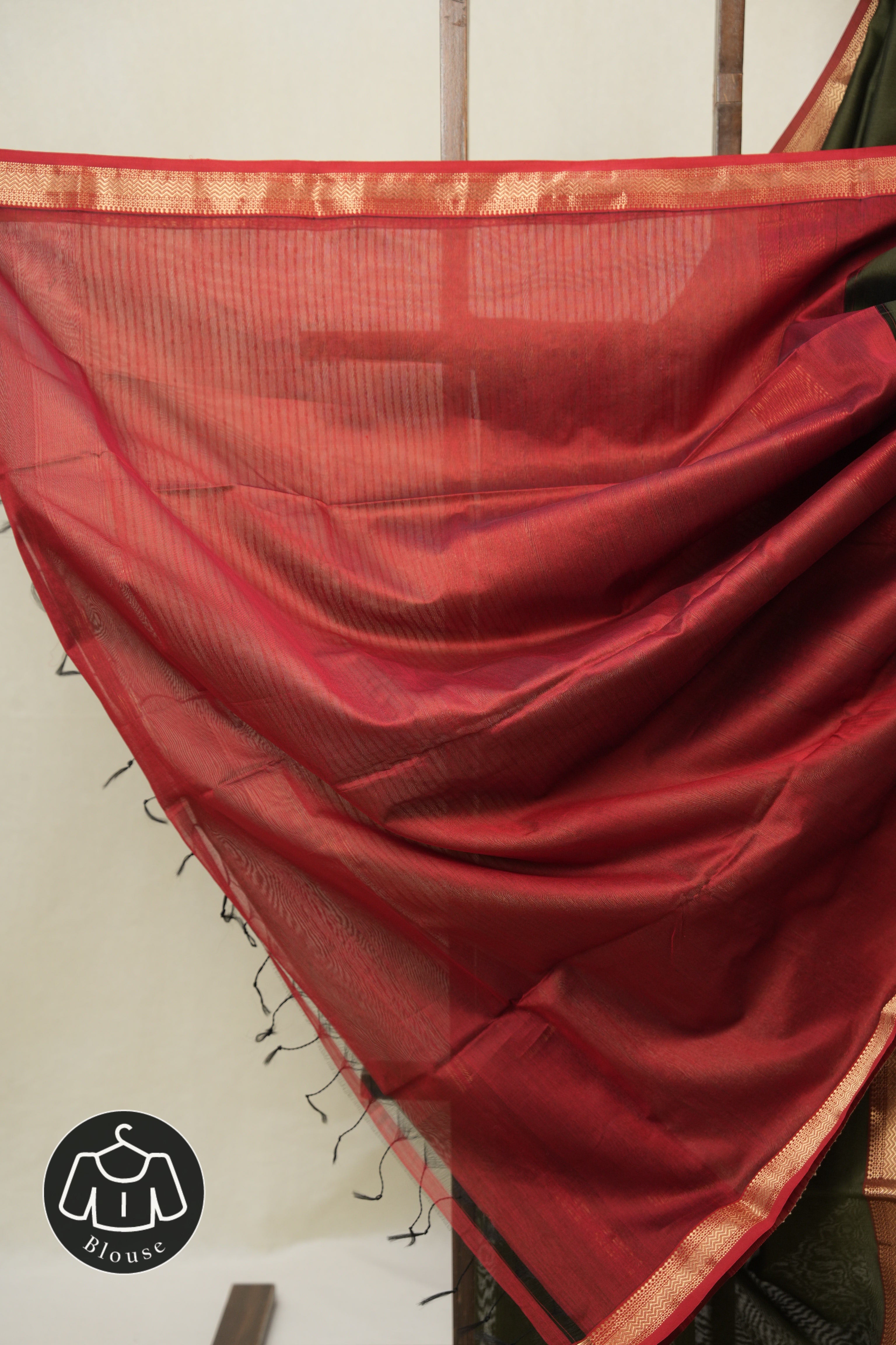 Moss Green Maheshwari Saree - SRMGMS1086
