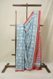Sky Blue HBP Cotton Saree - SRSBCS3241