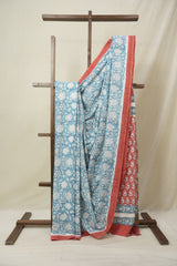 Sky Blue HBP Cotton Saree - SRSBCS3241