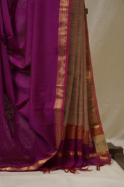 Magenta Maheshwari Saree - SRMMS1087