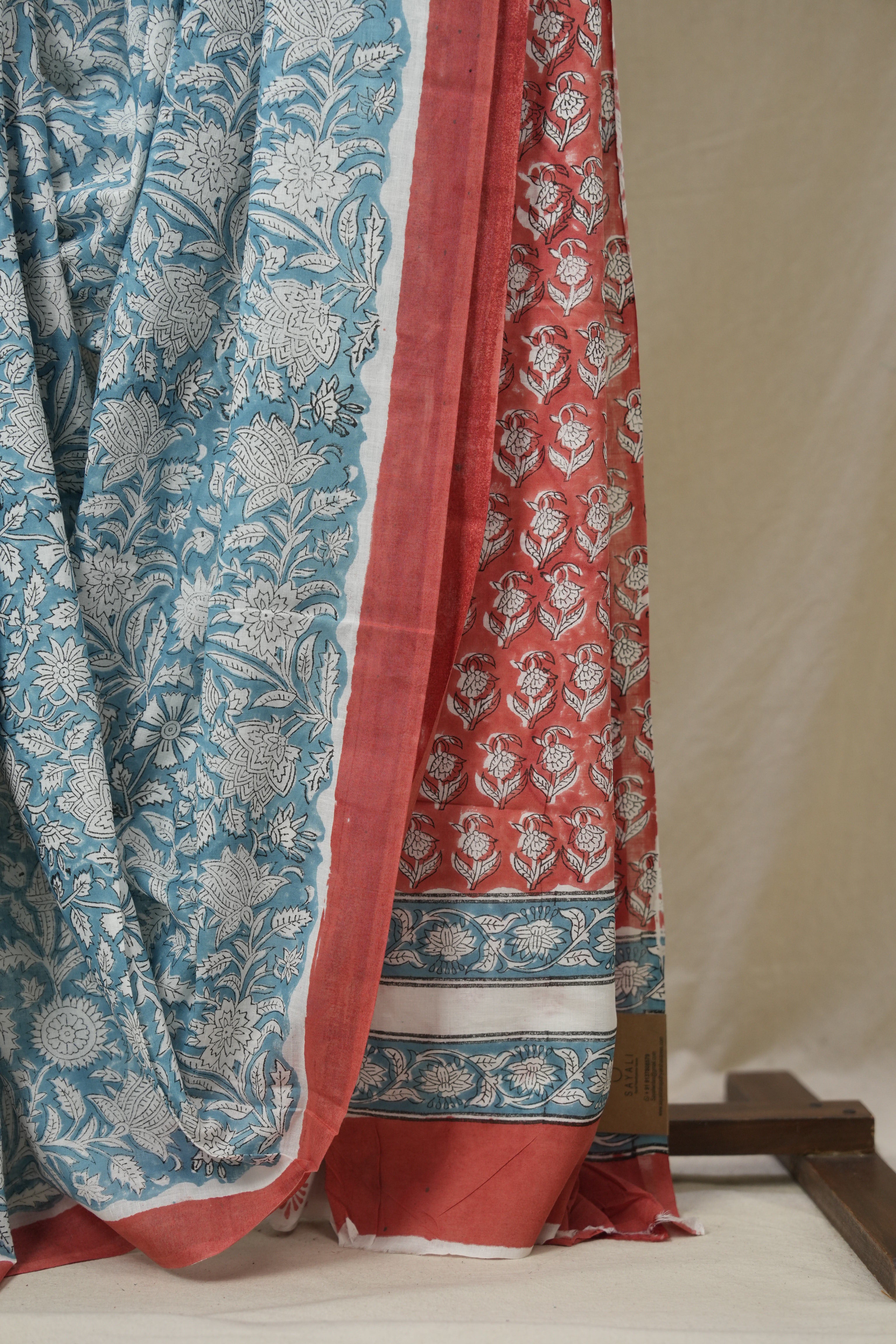 Sky Blue HBP Cotton Saree - SRSBCS3241