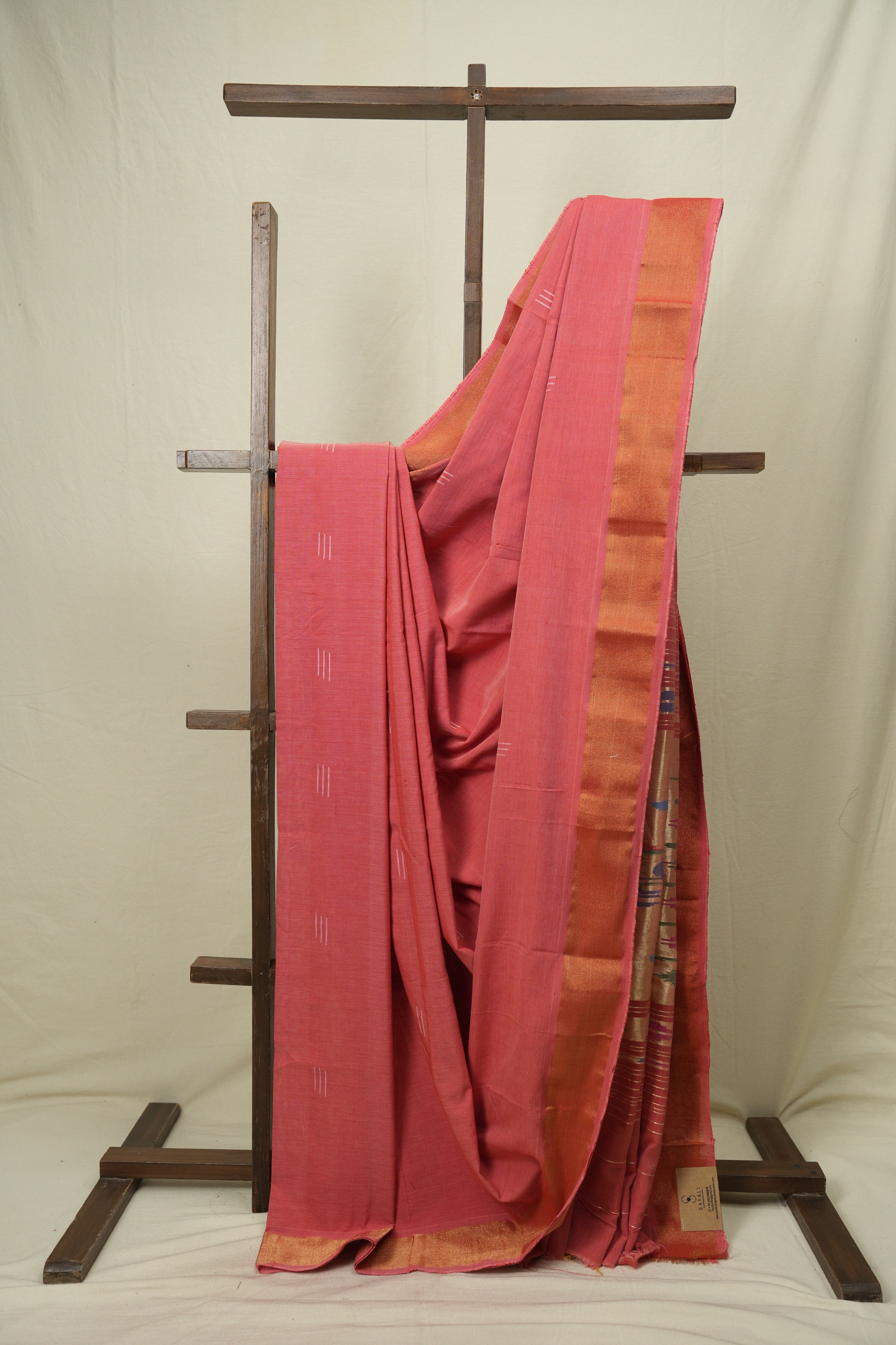 Pink Cotton Paithani Saree - SRPCPS816