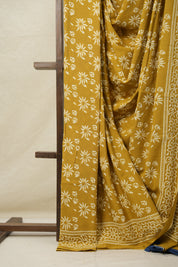 Mustard Yellow HBP Cotton Saree - SRMYCS3068