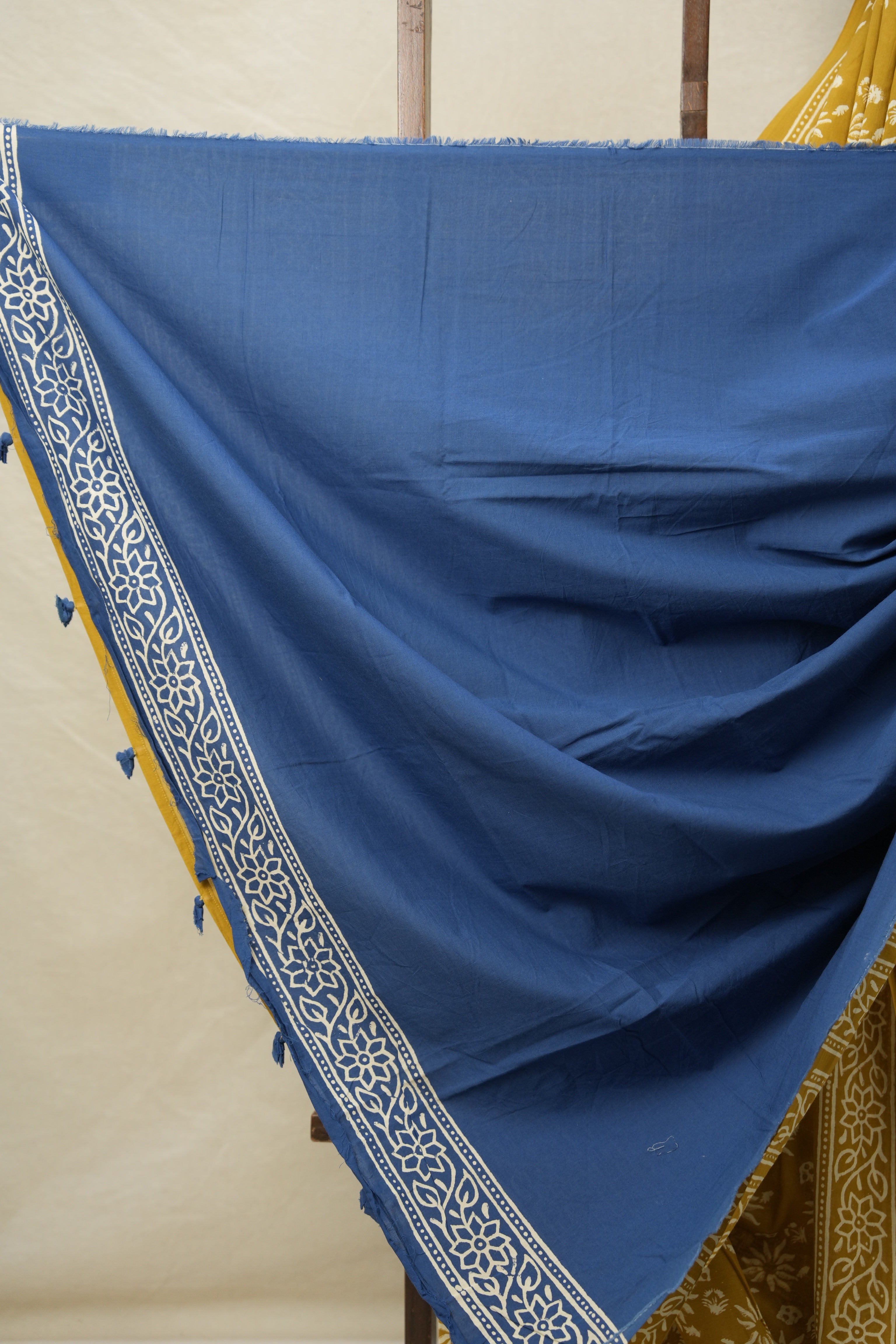 Mustard Yellow HBP Cotton Saree - SRMYCS3068