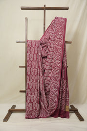 Burgundy HBP Cotton Saree - SRBCS3240