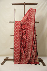 Maroon HBP Cotton Saree - SRMCS3067