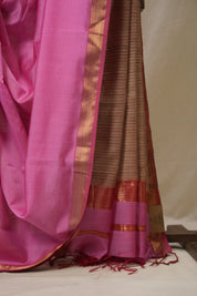 Pink Maheshwari Saree - SRPMS1088