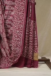 Burgundy HBP Cotton Saree - SRBCS3240