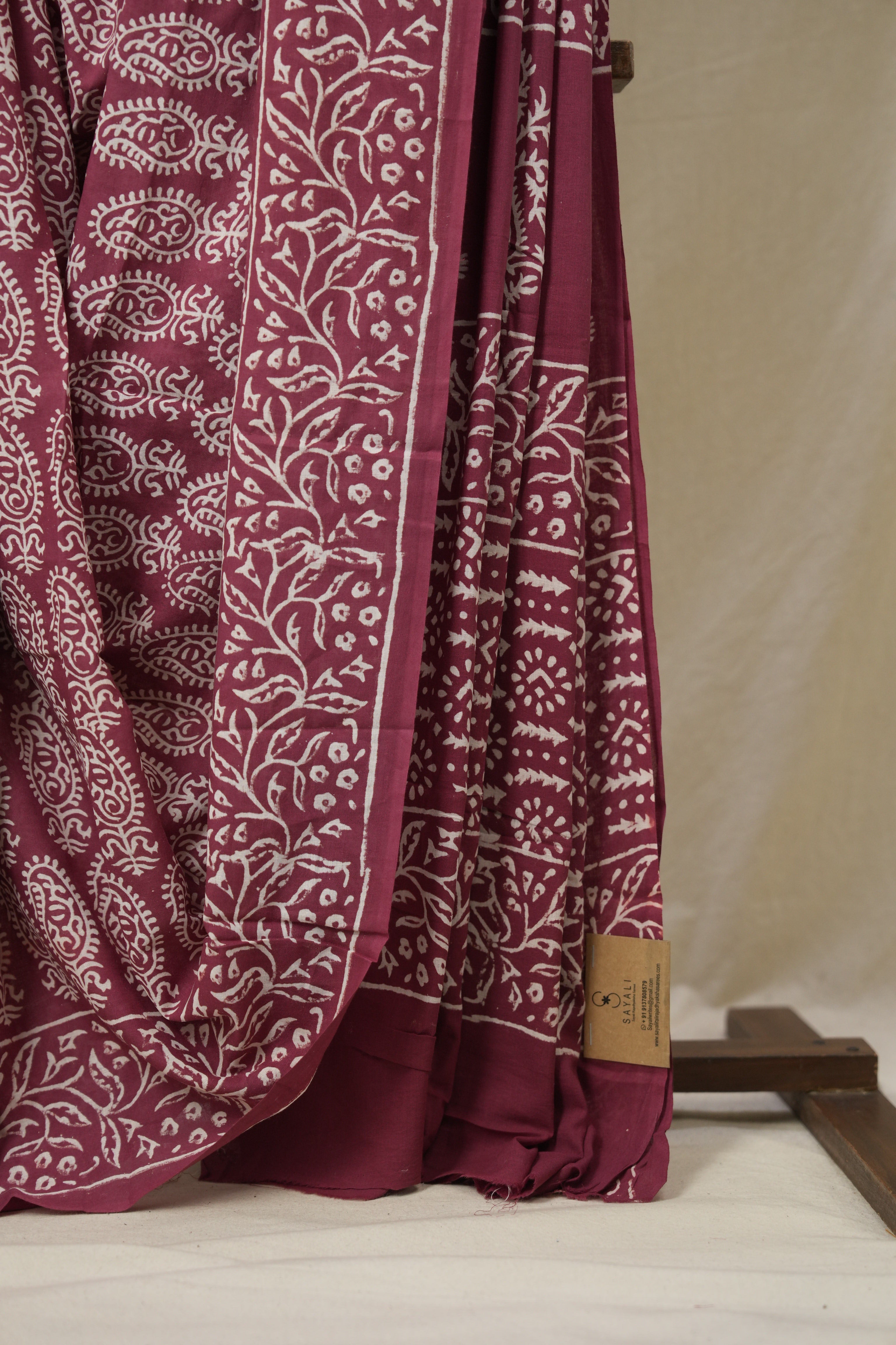Burgundy HBP Cotton Saree - SRBCS3240