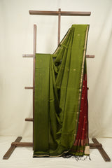 Mehendi Green Maheshwari Saree - SRMGMS1409