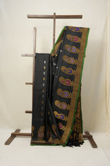 Black Gadwal Silk Saree - SRBGSS377