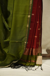 Mehendi Green Maheshwari Saree - SRMGMS1409