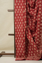 Maroon HBP Cotton Saree - SRMCS3067
