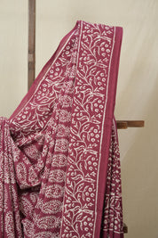Burgundy HBP Cotton Saree - SRBCS3240