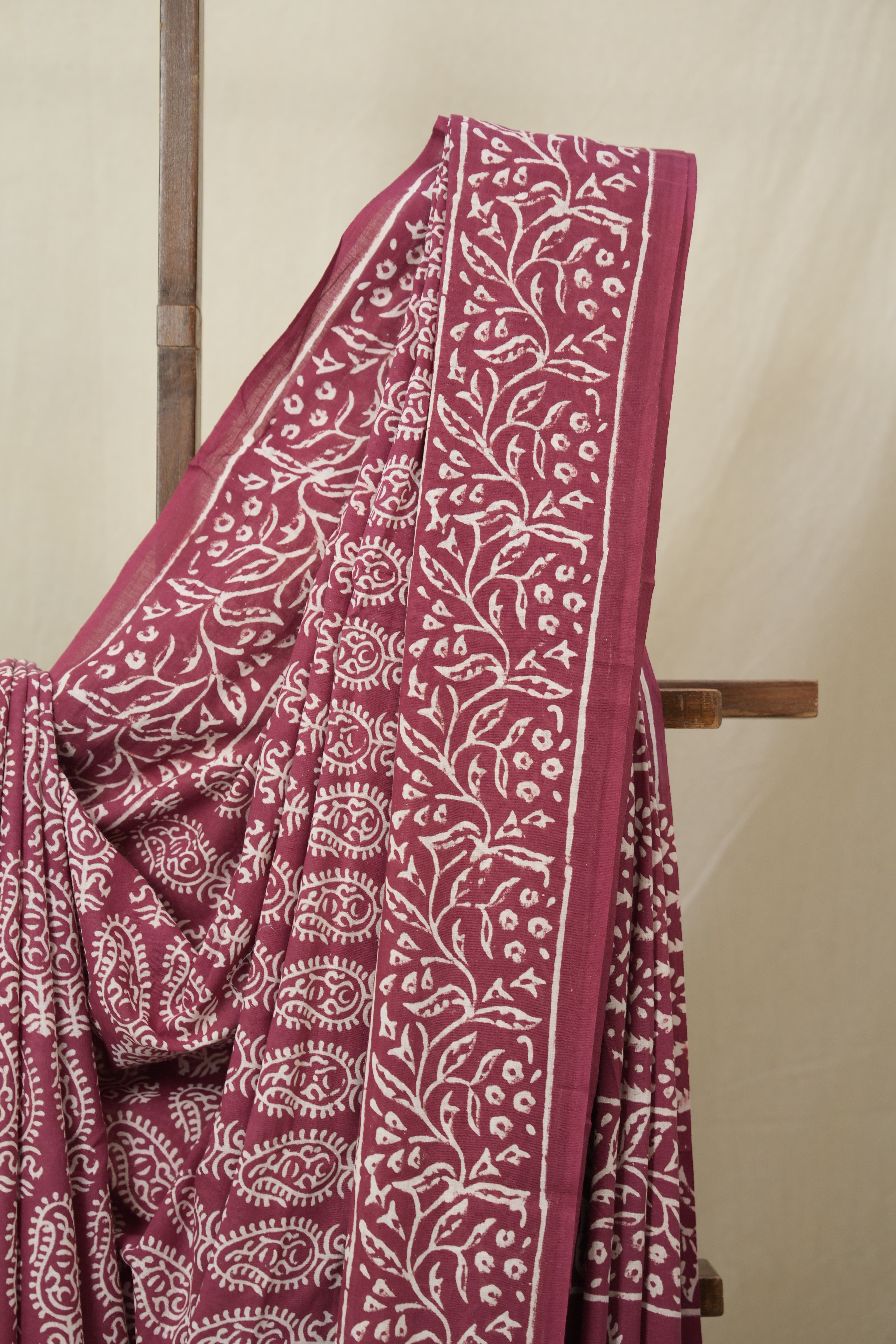 Burgundy HBP Cotton Saree - SRBCS3240