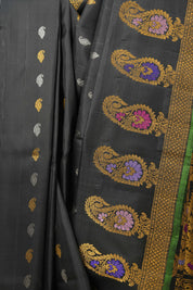 Black Gadwal Silk Saree - SRBGSS377