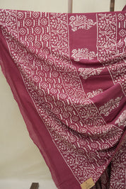 Burgundy HBP Cotton Saree - SRBCS3240