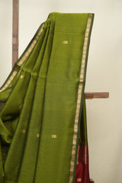 Mehendi Green Maheshwari Saree - SRMGMS1409