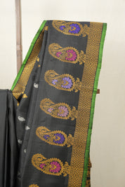 Black Gadwal Silk Saree - SRBGSS377