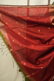 Mehendi Green Maheshwari Saree - SRMGMS1409