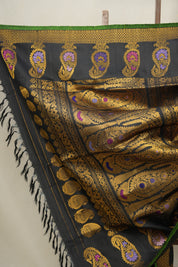 Black Gadwal Silk Saree - SRBGSS377