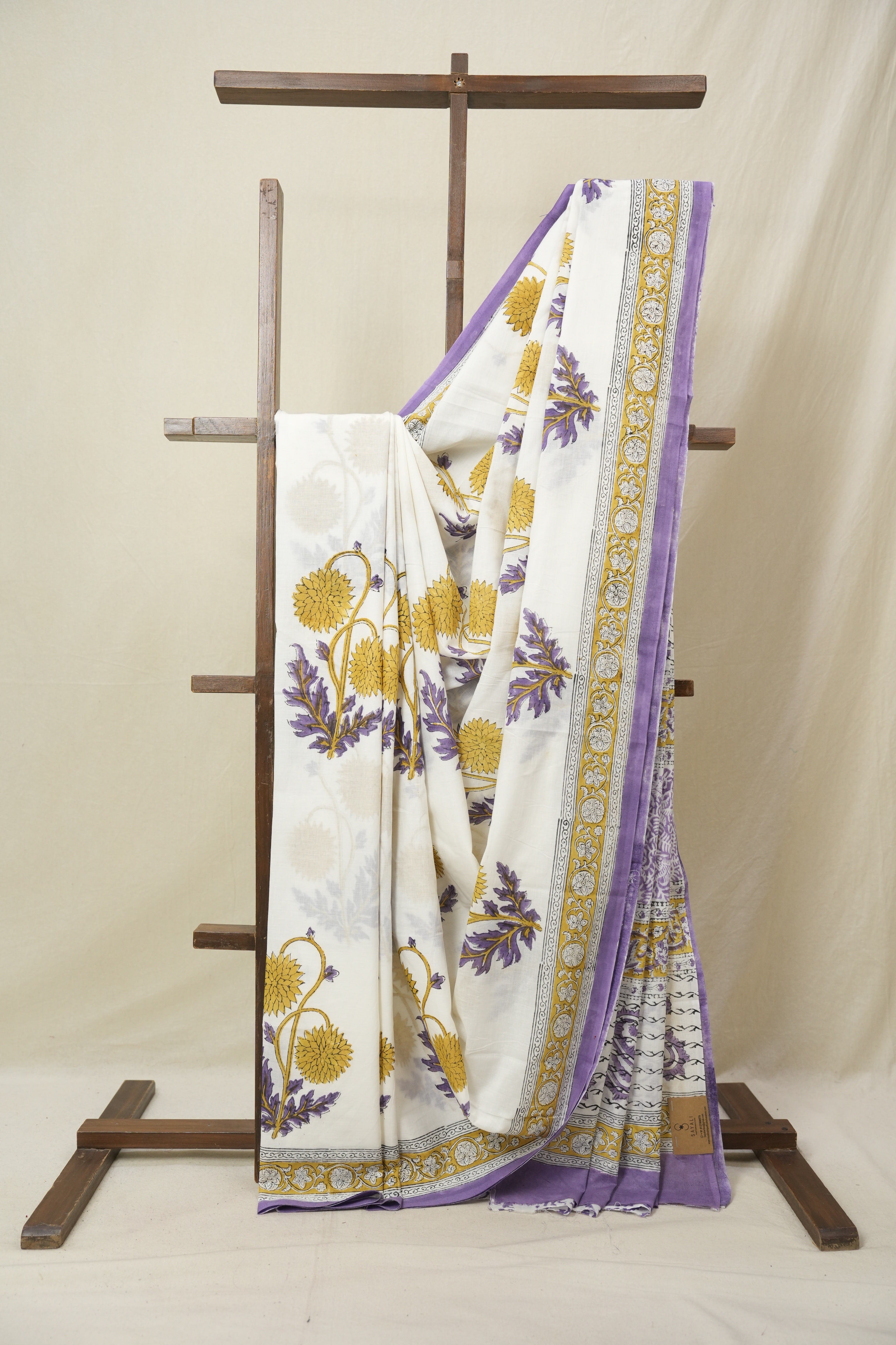 White  HBP Cotton Saree - SRWCS3243