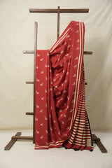 Maroon HBP Cotton Saree - SRMCS3085
