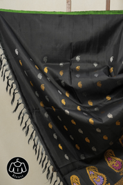 Black Gadwal Silk Saree - SRBGSS377