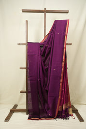 Purple Maheshwari Saree - SRPMS1408