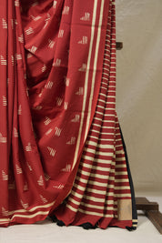 Maroon HBP Cotton Saree - SRMCS3085