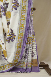 White  HBP Cotton Saree - SRWCS3243