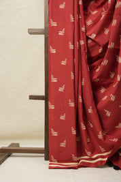 Maroon HBP Cotton Saree - SRMCS3085