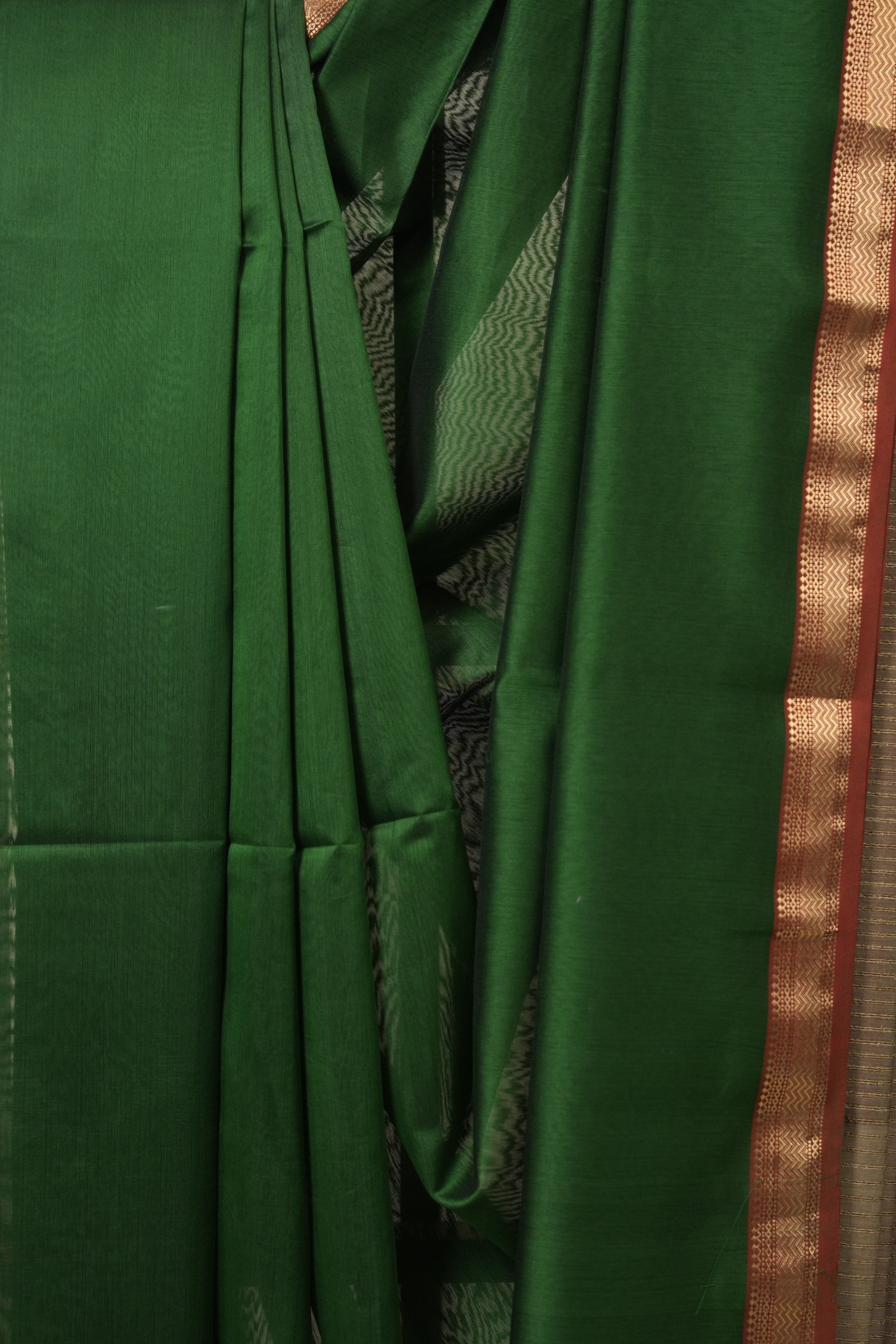 Green Maheshwari Saree - SRGMS1089