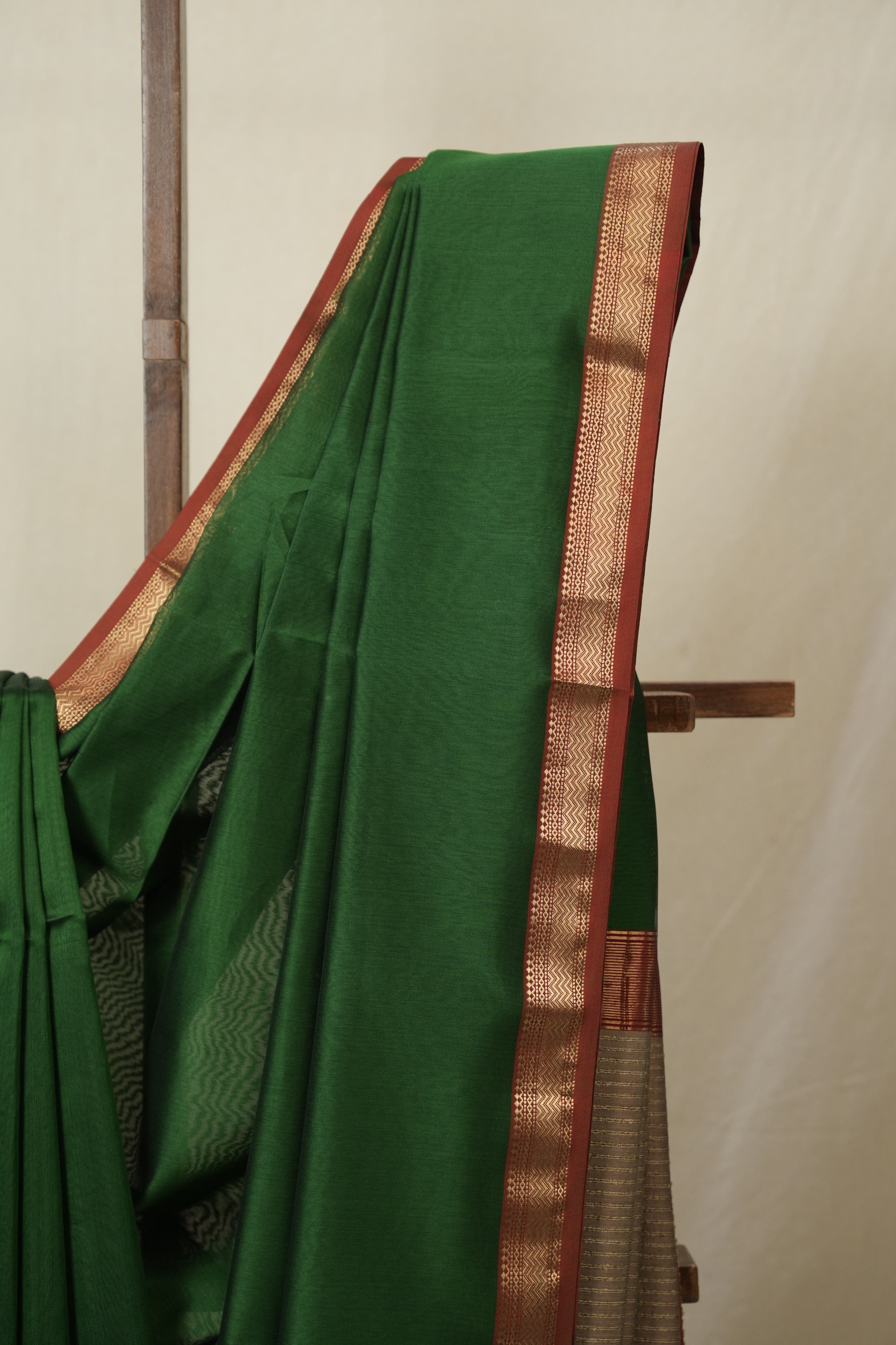 Green Maheshwari Saree - SRGMS1089