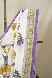 White  HBP Cotton Saree - SRWCS3243