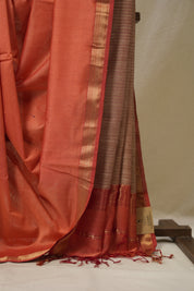 Peach Maheshwari Saree - SRPMS1092