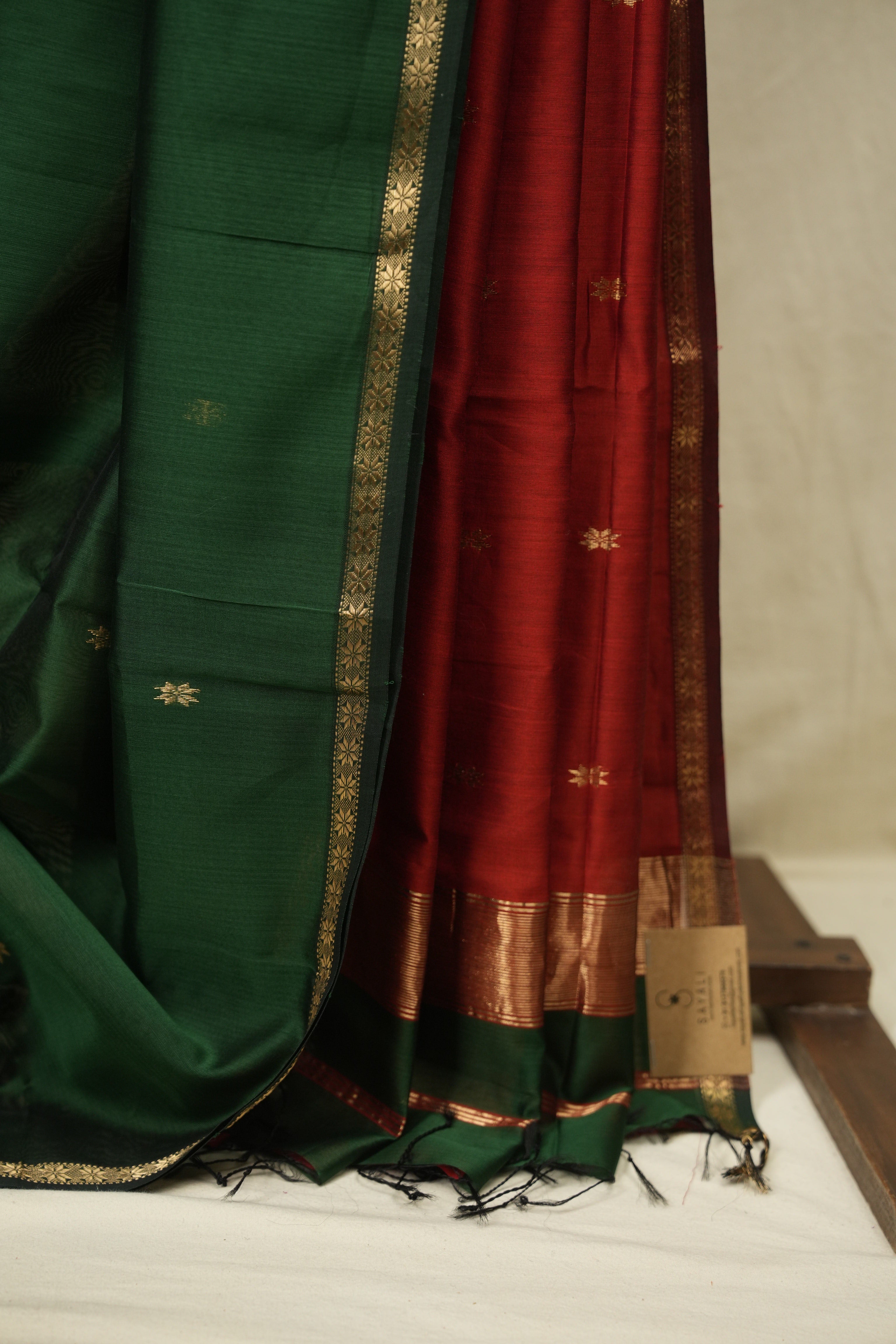 Green Maheshwari Saree - SRGMS1410