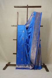Blue Banarasi Silk Saree-SRBBSS615