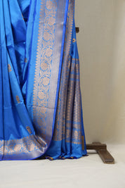 Blue Banarasi Silk Saree-SRBBSS615