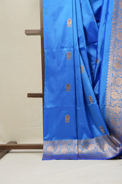Blue Banarasi Silk Saree-SRBBSS615