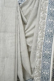 White-Grey HBP Cotton Saree - SRWGCS3264
