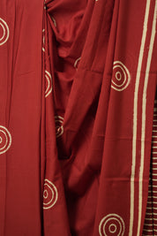 Maroon HBP Cotton Saree - SRMCS3083