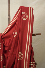 Maroon HBP Cotton Saree - SRMCS3083